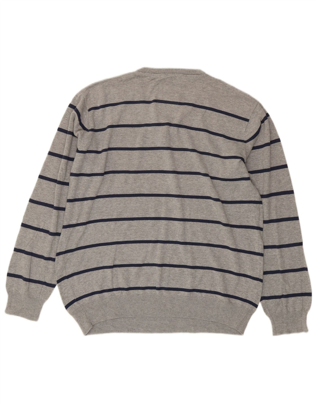 Gant Maglione da uomo con scollo a V XL in cotone a righe grigie