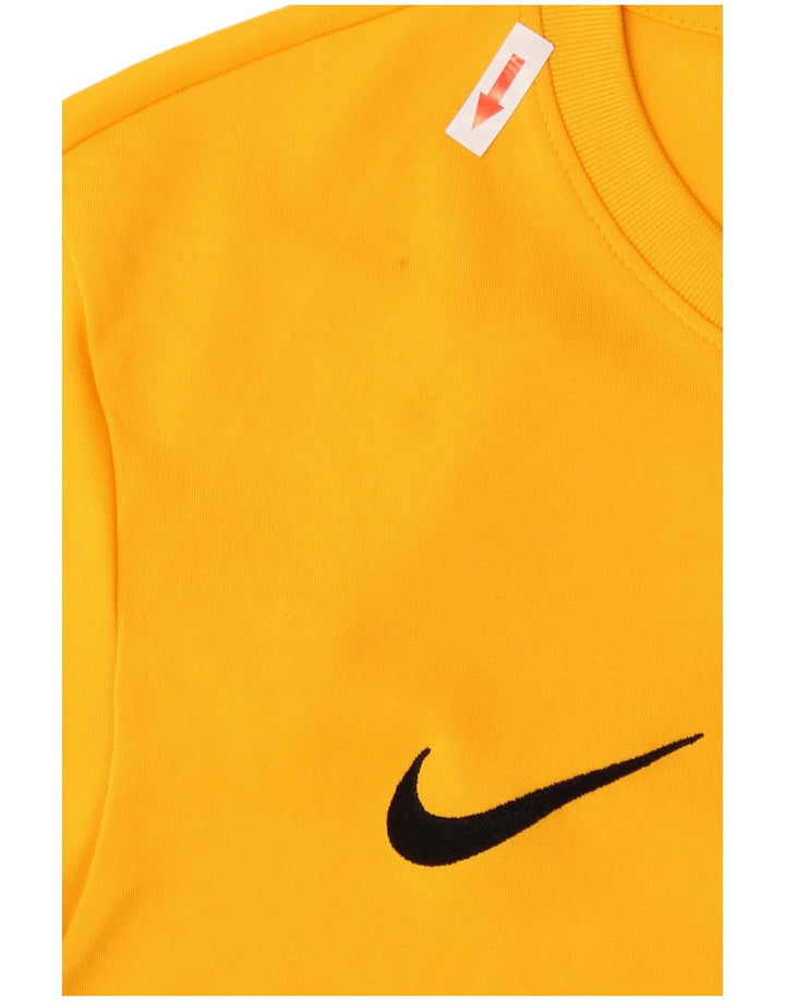 Nike Dri Fit Graphic Top da uomo a maniche lunghe in poliestere giallo medio
