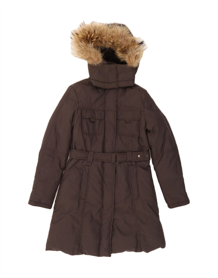 GAS Womens Hooded Padded Coat IT 44 Medium Grey Polyamide Vintage Gas and Second-Hand Gas from Messina Hembry 