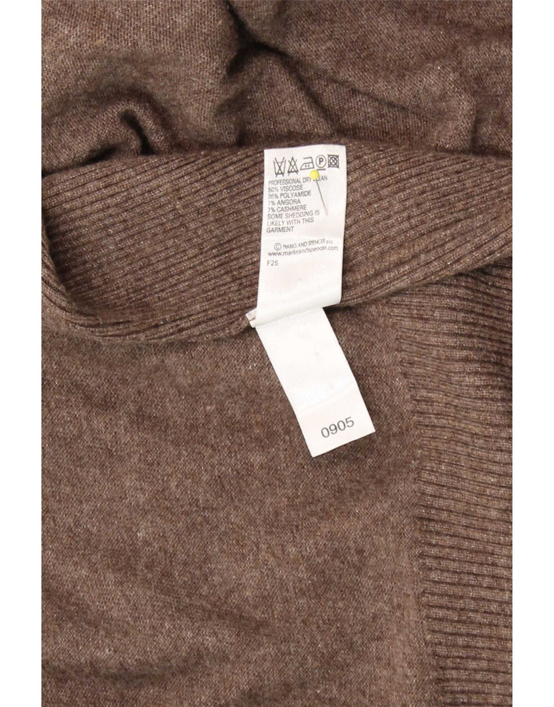 Maglione cardigan asimmetrico da donna Marks & Spencer UK 12/14 Marrone medio
