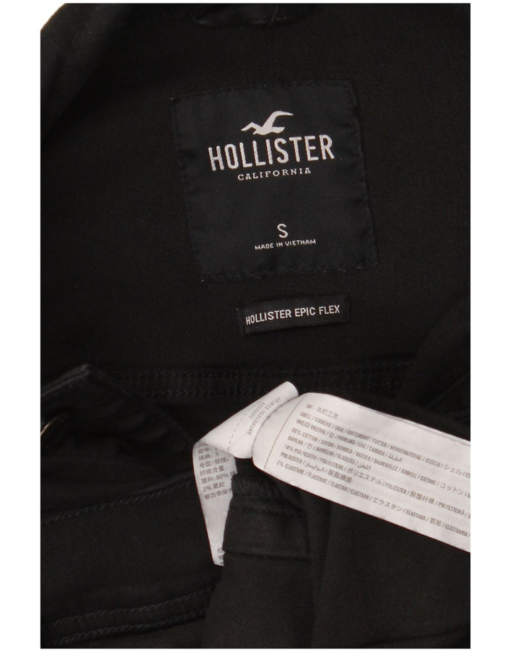 Giacca di jeans da uomo Hollister UK 36 piccola in cotone nero