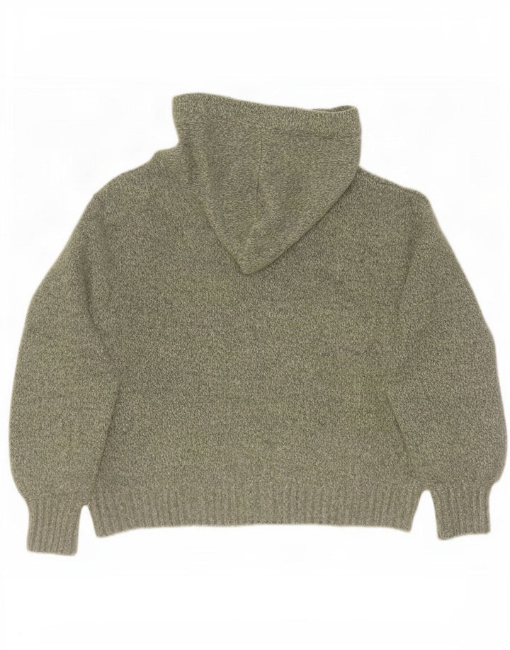 Maglione oversize con cappuccio da donna Zara UK 14 verde medio screziato