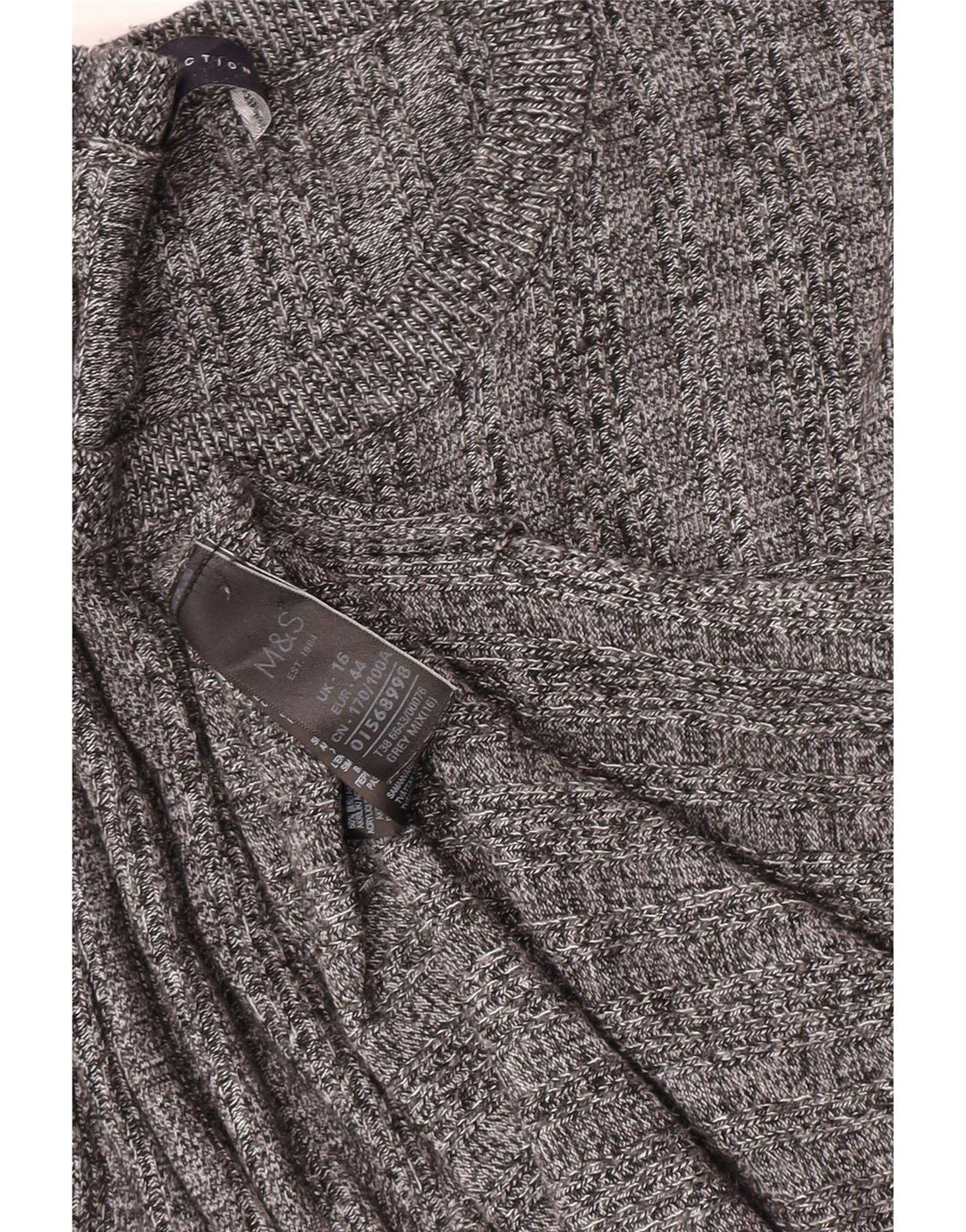 Maglione maglione girocollo da donna Marks & Spencer UK 16 grande acrilico grigio