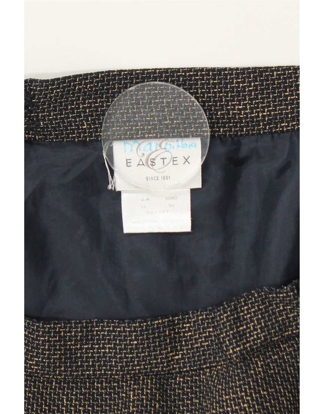 Gonna a tromba da donna Eastex UK 12 media W30 poliestere blu navy