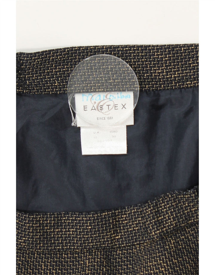 Gonna a tromba da donna Eastex UK 12 media W30 poliestere blu navy