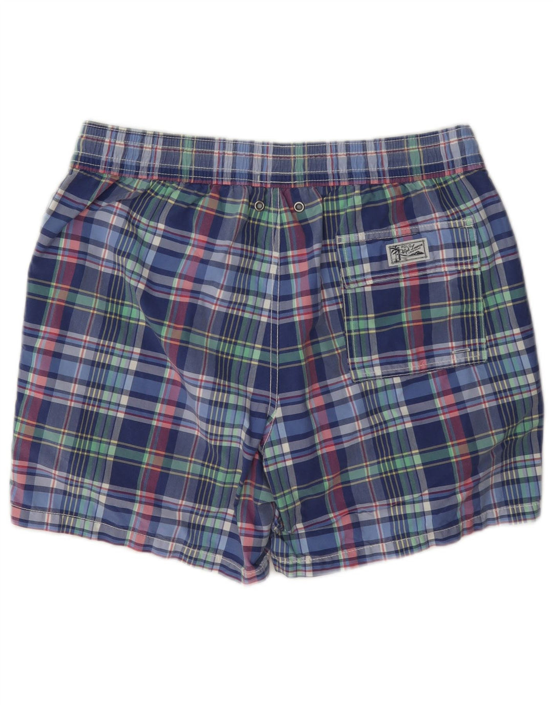 Pantaloncini da bagno da uomo Polo Ralph Lauren in cotone a quadri blu medio