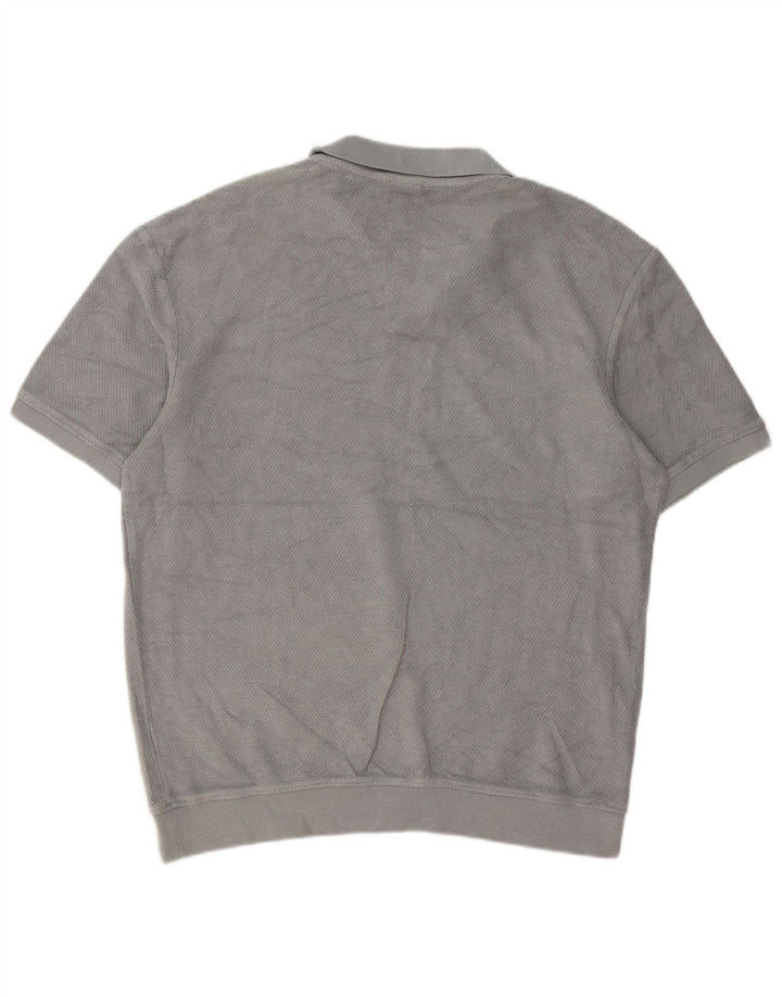 Maglione Zara da uomo a maniche corte con collo a polo grande grigio