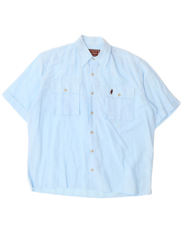 Camicia a maniche corte da uomo Marlboro Classics Blu medio