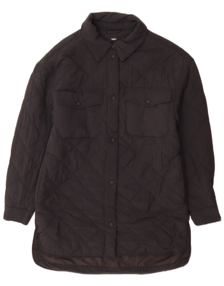 Cappotto imbottito trapuntato oversize da donna Marks & Spencer UK 6 XS Nero