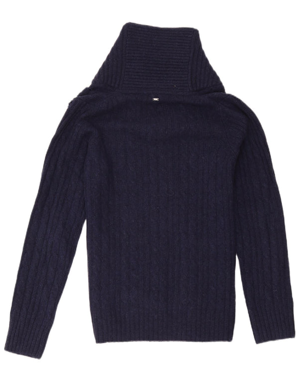 Maglione da uomo con collo a scialle G-Star in lana blu navy media