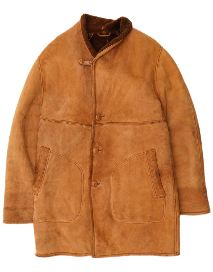 Giacca in shearling vintage da uomo UK 38 Marrone medio