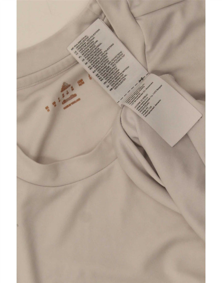 T-shirt Adidas Climalite da uomo Top in poliestere bianco medio