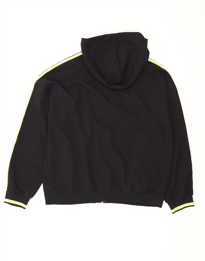 Felpa con cappuccio e zip oversize da donna ZARA UK 16 grande poliestere nero