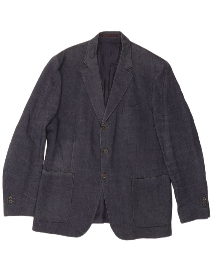 MASSIMO DUTTI Giacca blazer da uomo a 3 bottoni EU 54 XL Lana blu navy