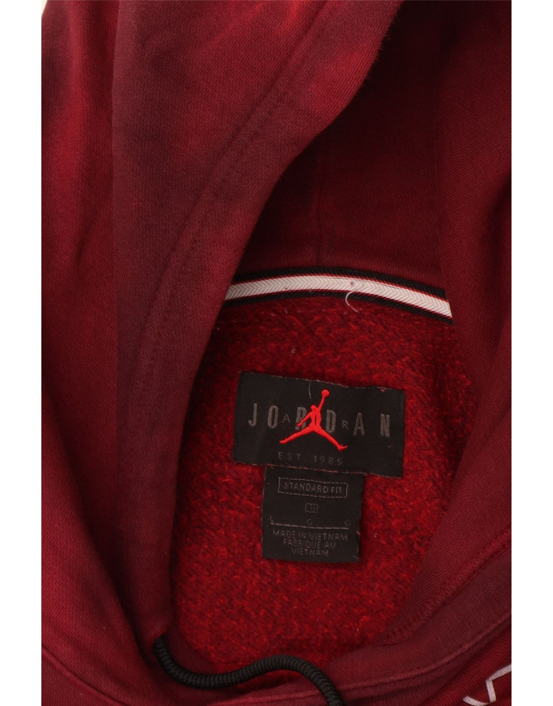 JORDAN Felpa con cappuccio con vestibilità standard grafica da uomo, grande, color bordeaux