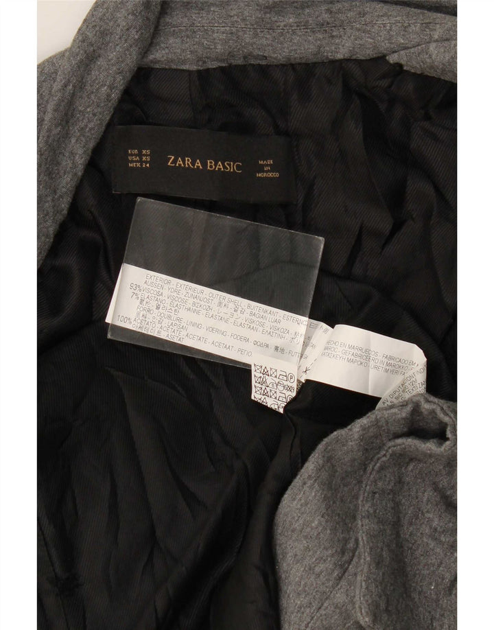 Giacca blazer oversize aperta da donna Zara UK 6 XS viscosa grigia
