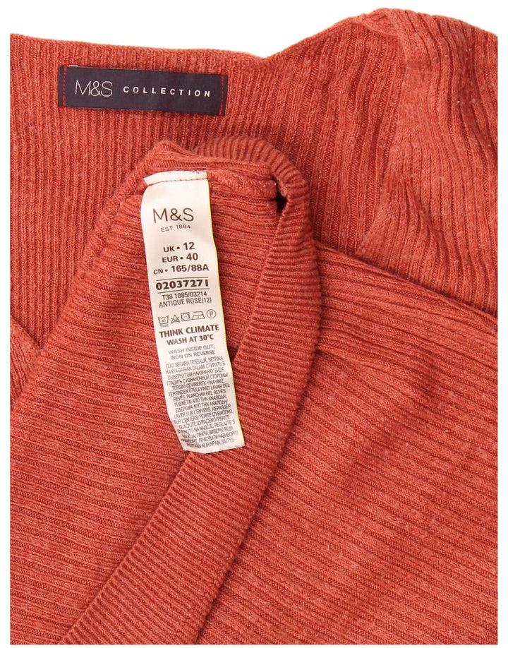 Maglione da donna con scollo a V Marks & Spencer UK 12 Acrilico marrone medio