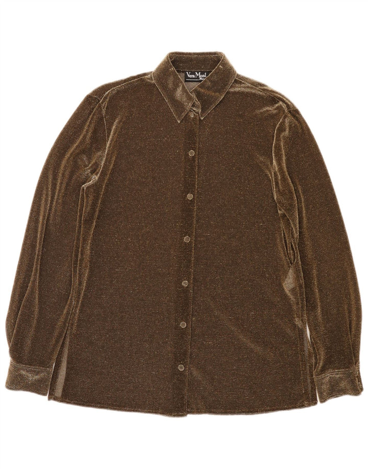 Camicetta da donna Vera Mont UK 12 Poliestere marrone medio