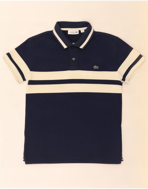 Polo Lacoste da uomo vestibilità regolare taglia 3 piccola blu navy color block