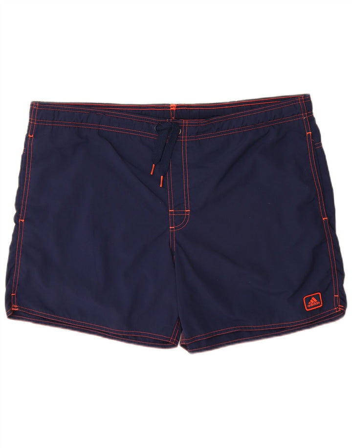 Pantaloncini da bagno da uomo Adidas medi in nylon blu navy