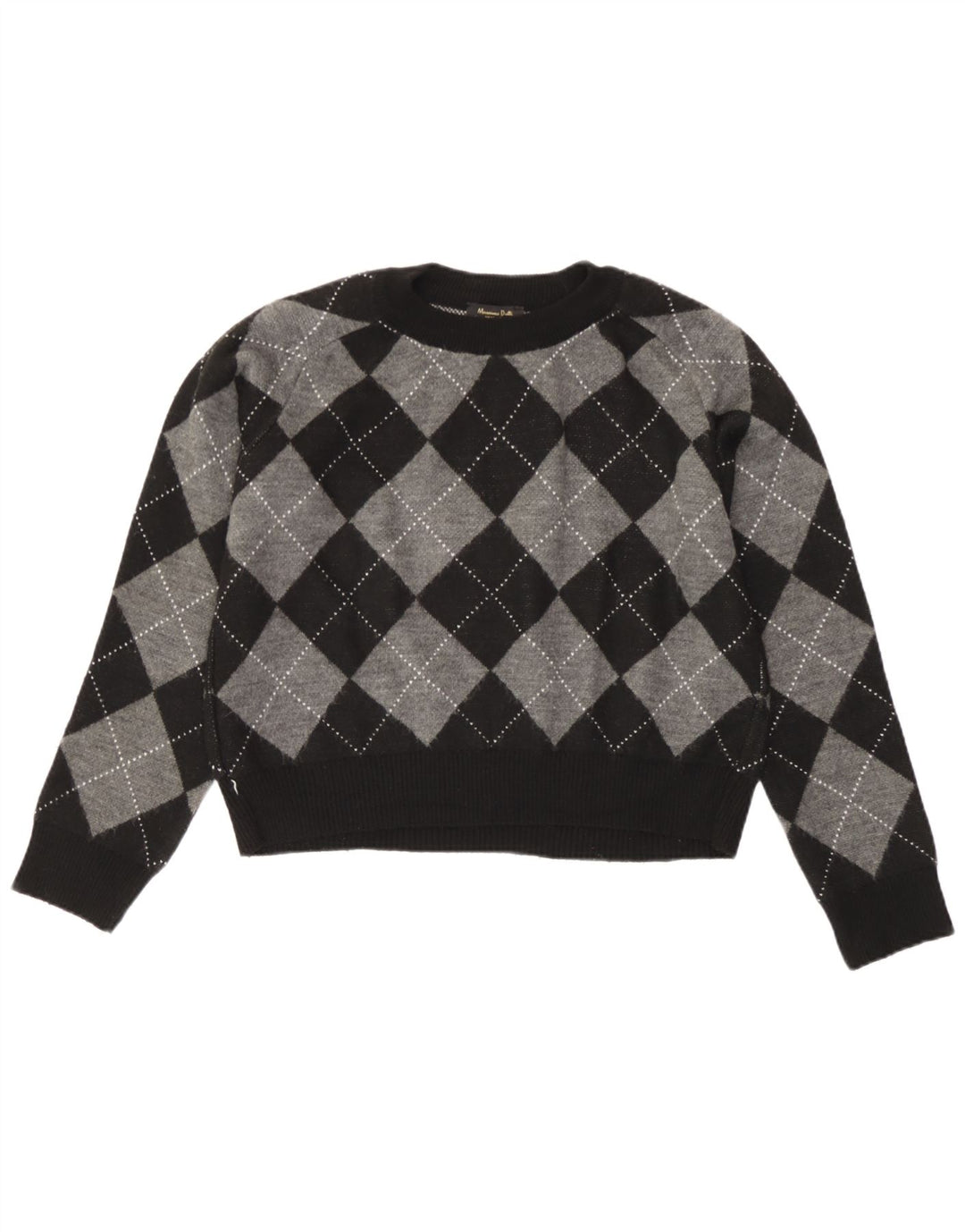 Maglione maglione girocollo corto da donna Massimo Dutti UK 10 piccolo nero