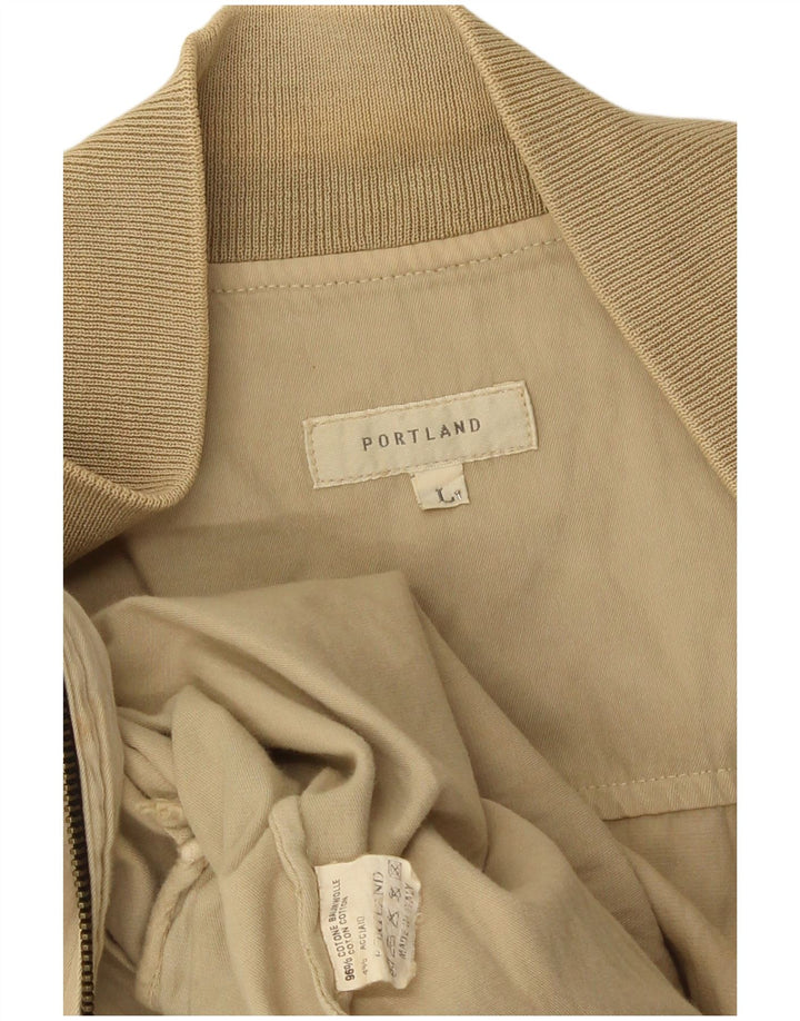 Giubbotto bomber da donna vintage UK 16 grande cotone beige