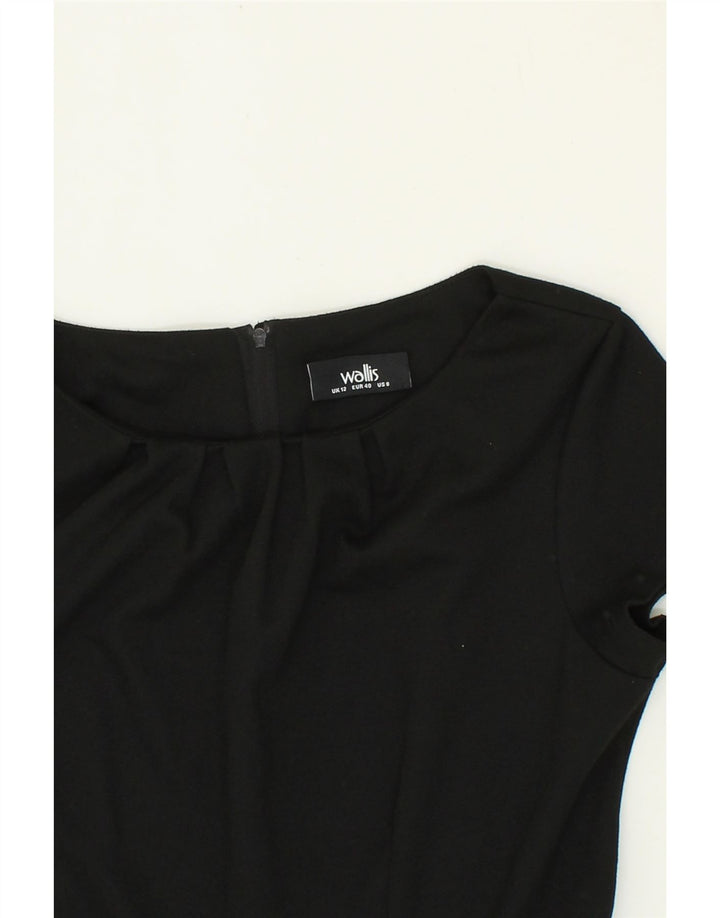 WALLIS Womens A-Line Dress UK 12 Medium Black Polyester Vintage Wallis and Second-Hand Wallis from Messina Hembry 