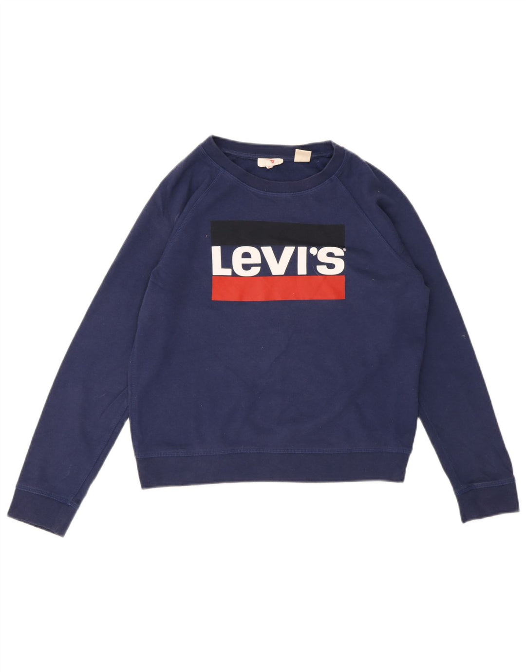 Levi's Felpa con grafica da donna Maglione UK 14 Cotone medio blu navy