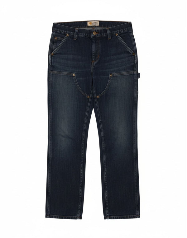 CARHARTT Womens Slim Cargo Straight Jeans US 4 Small W30 L28 Blue Cotton