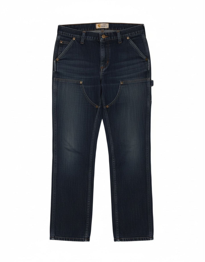 CARHARTT Womens Slim Cargo Straight Jeans US 4 Small W30 L28 Blue Cotton