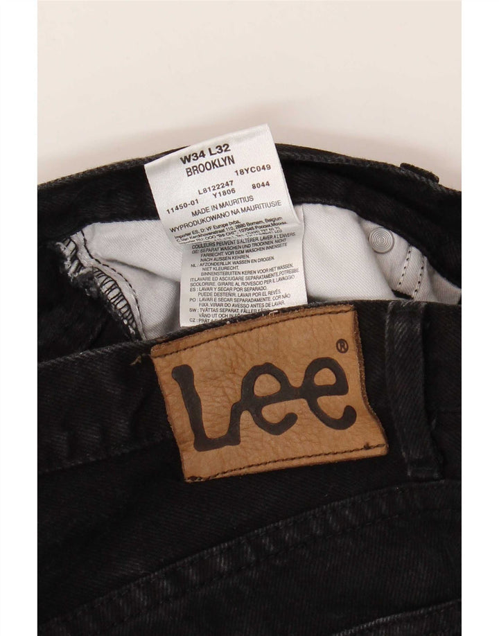 Jeans dritti da uomo Lee Brooklyn W34 L32 cotone nero