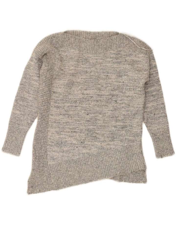 MINT VELVET Womens Boat Neck Jumper Sweater UK 8 Small Grey Polyamide Vintage MINT VELVET and Second-Hand MINT VELVET from Messina Hembry 
