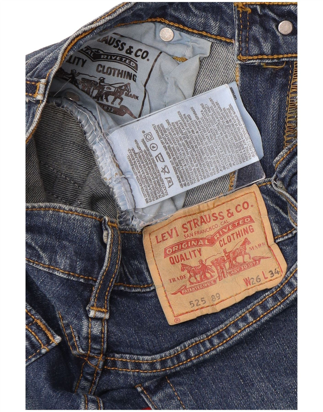 Jeans LEVI'S 525 Bootcut da donna W26 L34 cotone blu