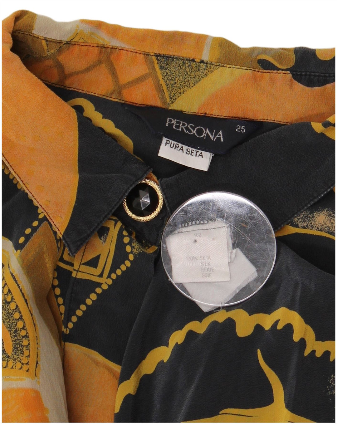 Persona Womens Plus Size Shirt Blouse Size 25 Large Multicoloured Silk