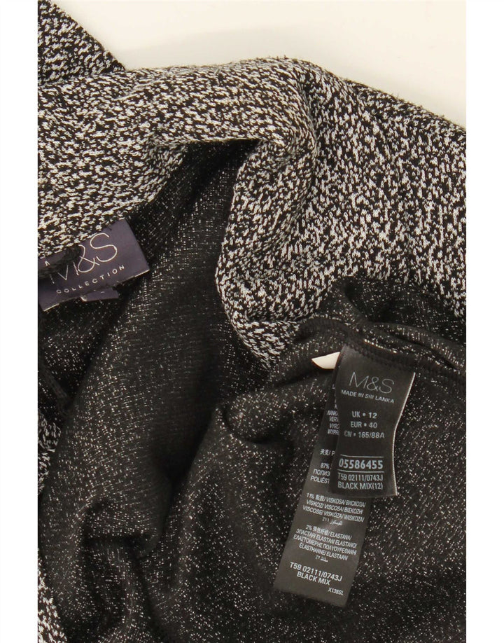 Marks & Spencer Giacca blazer aperta da donna UK 12 Medium Black Flecked