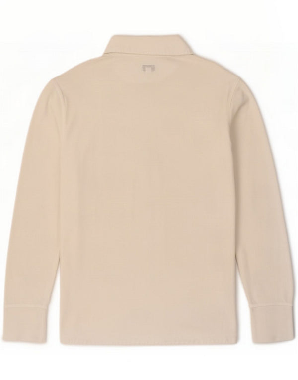 Armani Jeans Polo da uomo a maniche lunghe grande in cotone bianco