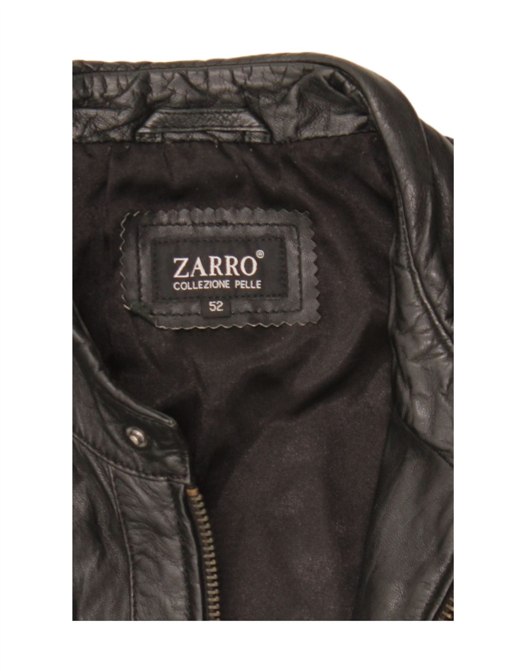 ZARRO Womens Leather Jacket IT 52 2XL Black Leather Vintage Zarro and Second-Hand Zarro from Messina Hembry 