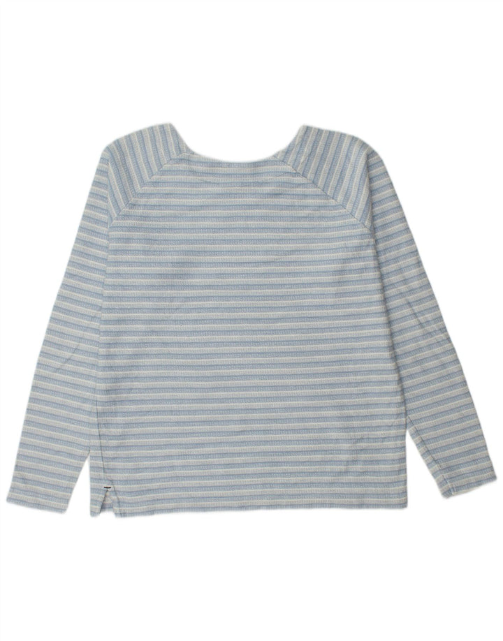 Felpa da donna Weird Fish Jumper UK 14 Cotone a righe grandi blu