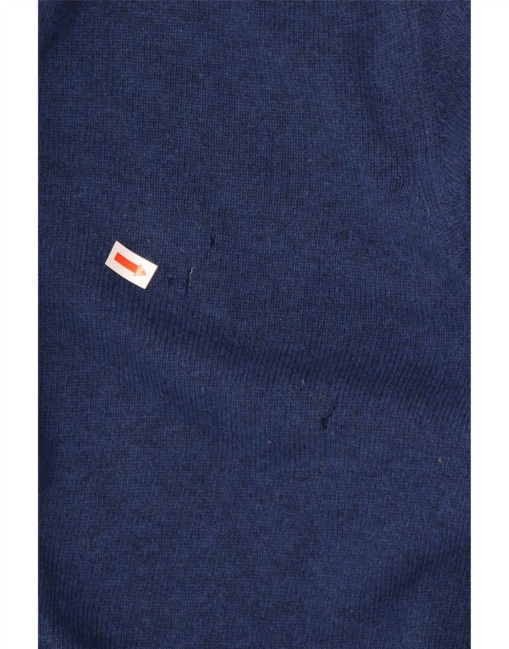 Barbour Uomo Girocollo Maglione Maglione Piccolo Blu Navy Lana d'agnello