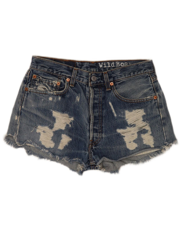 Pantaloncini Levi's da donna 501 in denim invecchiato W31 blu medio