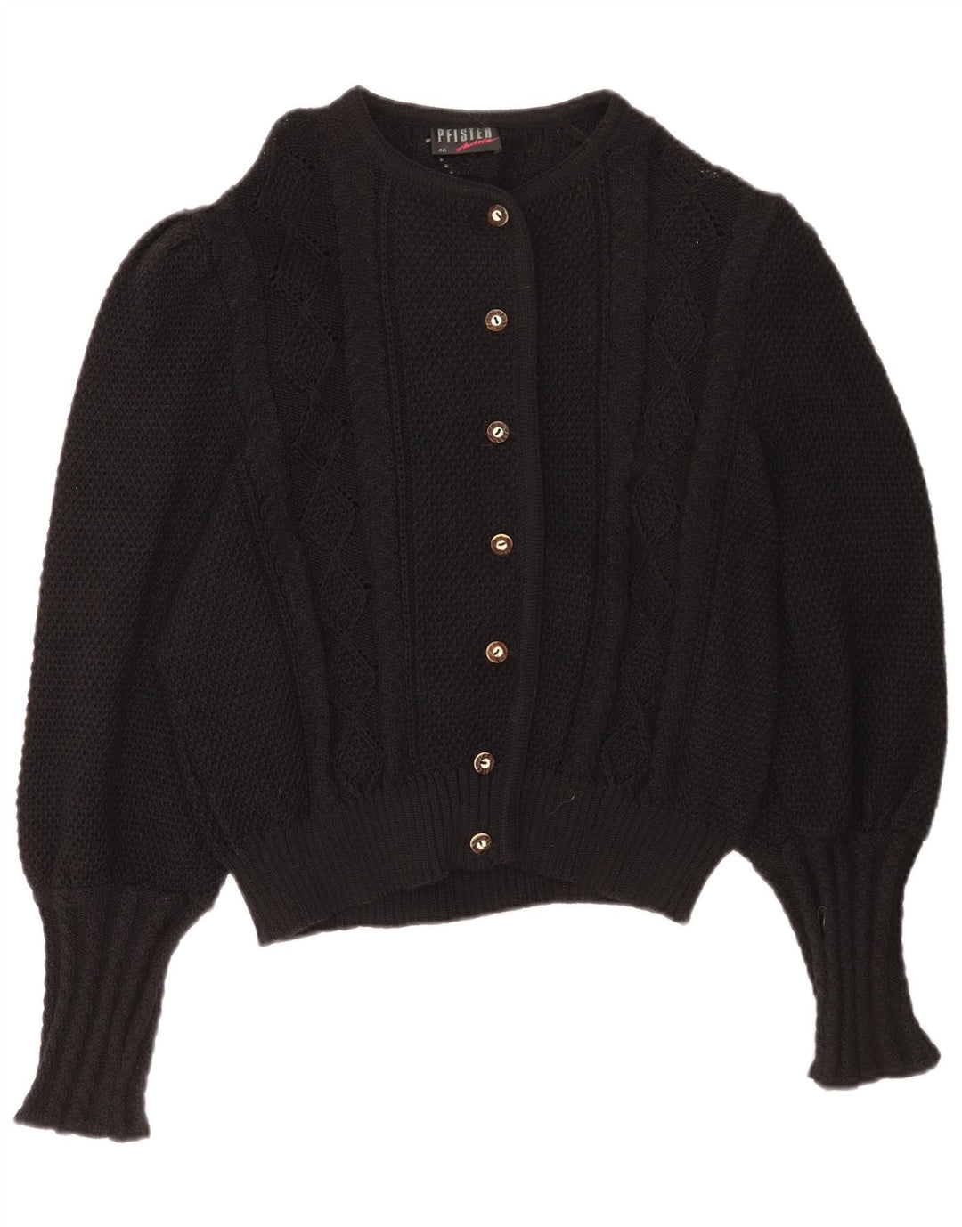Maglione cardigan da donna Pfister EU 46 XL lana vergine nera
