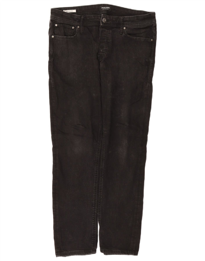 Jack & Jones Uomo GLENN Slim Jeans W34 L32 Cotone Grigio