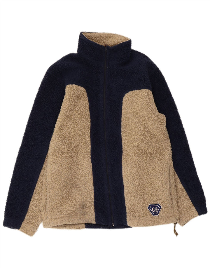 Giacca in pile da uomo Sergio Tacchini UK 38 Colorblock blu medio