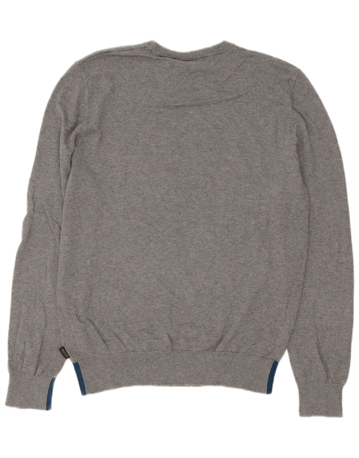 Maglione da uomo girocollo Musto in cotone grigio medio
