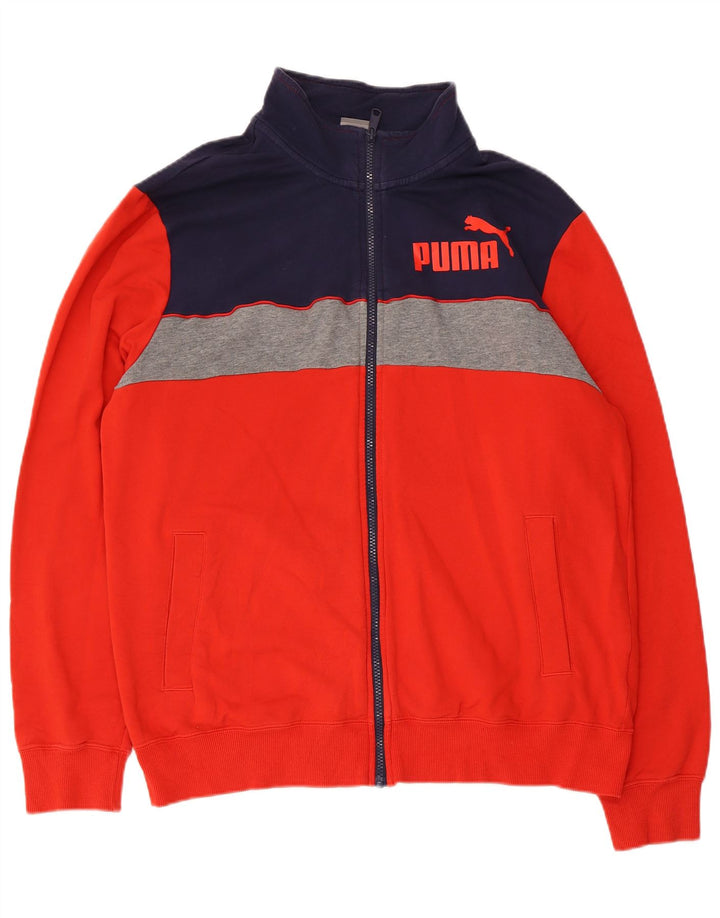 Giacca da ginnastica grafica da uomo Puma Large rossa in cotone color block