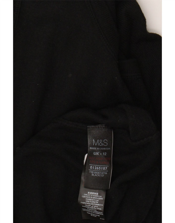 Abito maglione a maniche corte da donna Marks & Spencer UK 12 medio nero