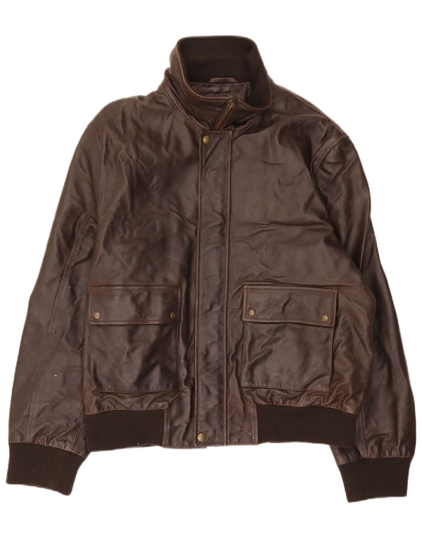 Giacca in pelle da uomo Dockers UK 40 grande marrone