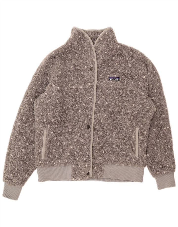 Giacca in pile da donna Patagonia UK 16 Large Poliestere maculato grigio