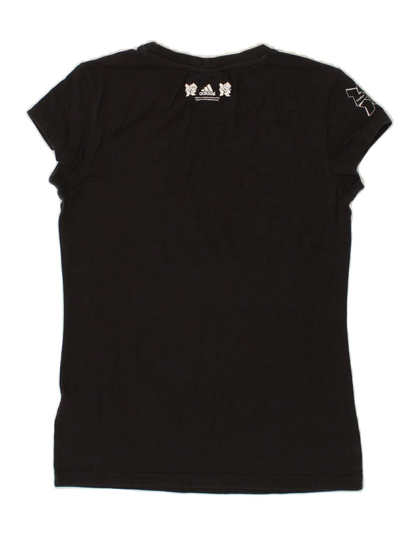 T-shirt grafica da donna ADIDAS Top UK 14 cotone nero medio