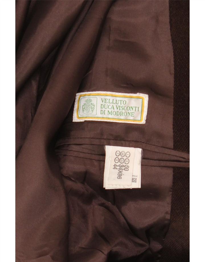Giacca Blazer da Uomo a 3 Bottoni Velluto Duca Visconti IT 50 Large in Cotone Marrone